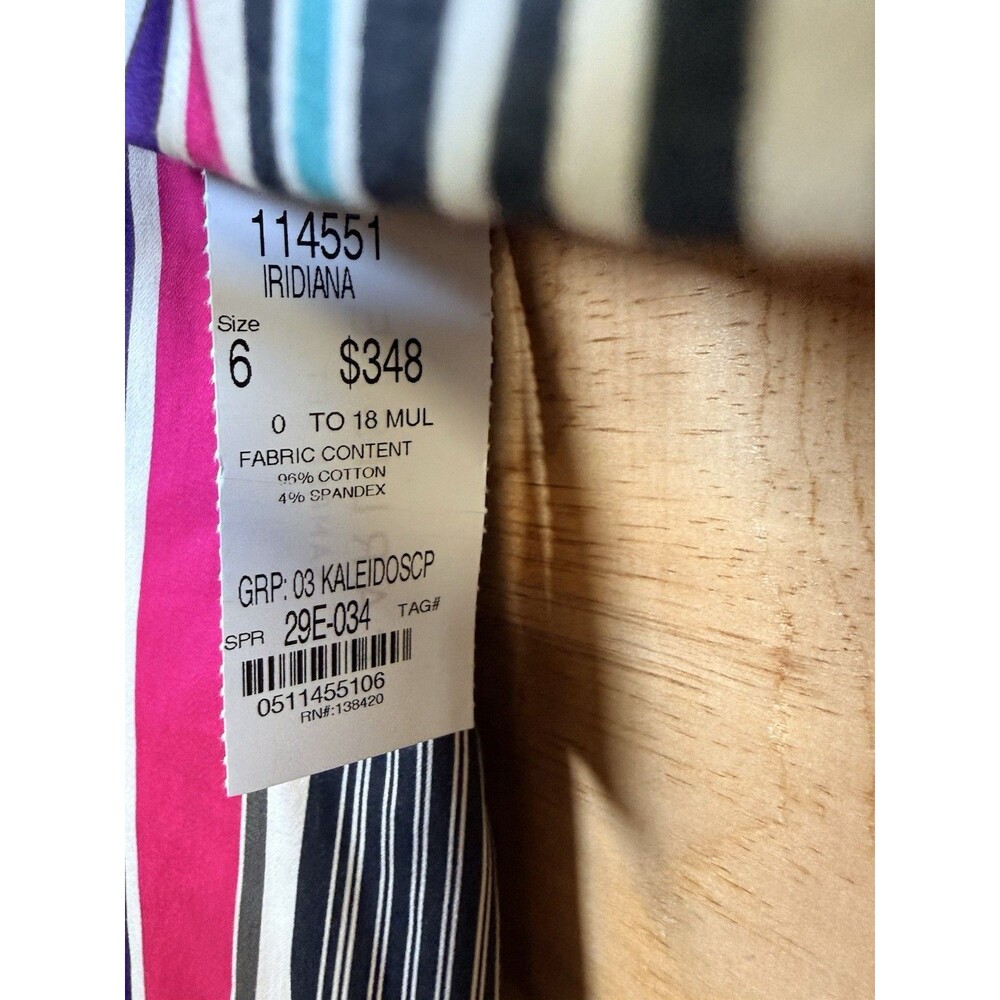 Carlisle women's 2 Piece Shirt And Blouse Size 6 Multi Striped Classic NWT - Picture 7 of 9
